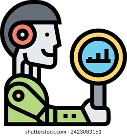 Artificial intelligence technology icon symbol vector image. Illustration of artificial intelligence futuristic information human learning software design image