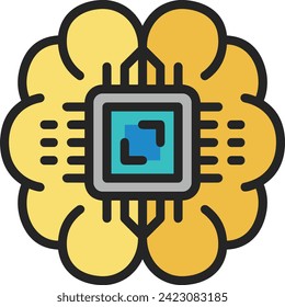 Artificial intelligence technology icon symbol vector image. Illustration of artificial intelligence futuristic information human learning software design image