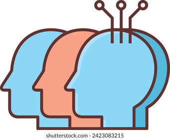 Artificial intelligence technology icon symbol vector image. Illustration of artificial intelligence futuristic information human learning software design image