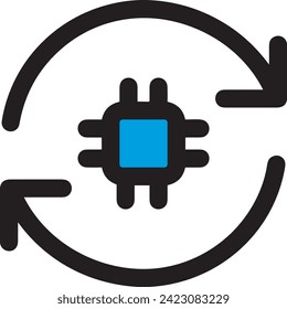 Artificial intelligence technology icon symbol vector image. Illustration of artificial intelligence futuristic information human learning software design image