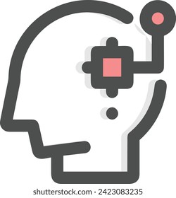 Artificial intelligence technology icon symbol vector image. Illustration of artificial intelligence futuristic information human learning software design image