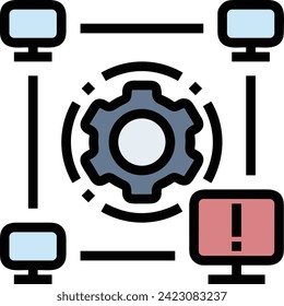 Artificial intelligence technology icon symbol vector image. Illustration of artificial intelligence futuristic information human learning software design image