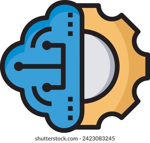 Artificial intelligence technology icon symbol vector image. Illustration of artificial intelligence futuristic information human learning software design image