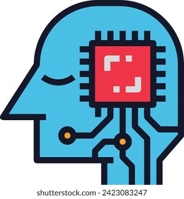 Artificial intelligence technology icon symbol vector image. Illustration of artificial intelligence futuristic information human learning software design image