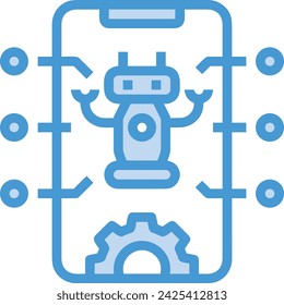 Artificial intelligence technology icon symbol vector image. Illustration of artificial intelligence futuristic information human learning software design image