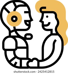 Artificial intelligence technology icon symbol vector image. Illustration of artificial intelligence futuristic information human learning software design image
