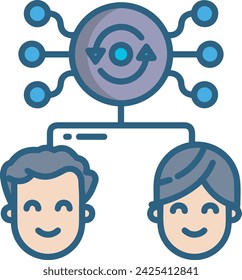 Imagen vectorial de icono de tecnología de inteligencia artificial. Ilustración de inteligencia artificial información futurista software de aprendizaje humano diseño de imagen