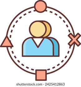 Imagen vectorial de icono de tecnología de inteligencia artificial. Ilustración de inteligencia artificial información futurista software de aprendizaje humano diseño de imagen