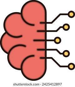 Imagen vectorial de icono de tecnología de inteligencia artificial. Ilustración de inteligencia artificial información futurista software de aprendizaje humano diseño de imagen