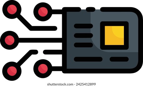 Artificial intelligence technology icon symbol vector image. Illustration of artificial intelligence futuristic information human learning software design image