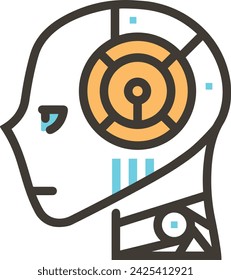 Technologie der künstlichen Intelligenz Symbol Vektor-Bild. Illustration der künstlichen Intelligenz futuristische Informationen Human Learning Software Design Bild