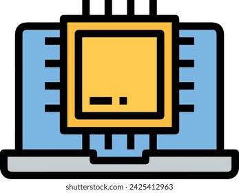 Artificial intelligence technology icon symbol vector image. Illustration of artificial intelligence futuristic information human learning software design image