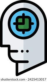 Artificial intelligence technology icon symbol vector image. Illustration of artificial intelligence futuristic information human learning software design image