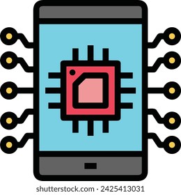 Artificial intelligence technology icon symbol vector image. Illustration of artificial intelligence futuristic information human learning software design image