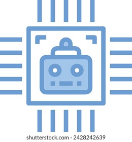 Technologie der künstlichen Intelligenz Symbol Vektor-Bild. Illustration der künstlichen Intelligenz futuristische Informationen Human Learning Software Design Bild