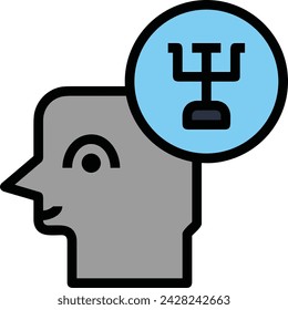 Imagen vectorial de icono de tecnología de inteligencia artificial. Ilustración de inteligencia artificial información futurista software de aprendizaje humano diseño de imagen