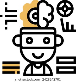 Artificial intelligence technology icon symbol vector image. Illustration of artificial intelligence futuristic information human learning software design image