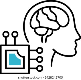 Artificial intelligence technology icon symbol vector image. Illustration of artificial intelligence futuristic information human learning software design image