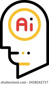Imagen vectorial de icono de tecnología de inteligencia artificial. Ilustración de inteligencia artificial información futurista software de aprendizaje humano diseño de imagen