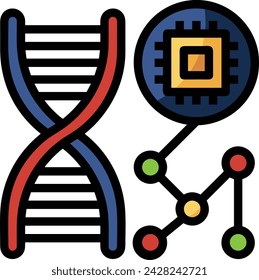 Artificial intelligence technology icon symbol vector image. Illustration of artificial intelligence futuristic information human learning software design image