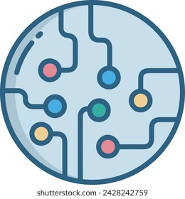 Artificial intelligence technology icon symbol vector image. Illustration of artificial intelligence futuristic information human learning software design image