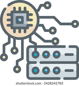 Technologie der künstlichen Intelligenz Symbol Vektor-Bild. Illustration der künstlichen Intelligenz futuristische Informationen Human Learning Software Design Bild