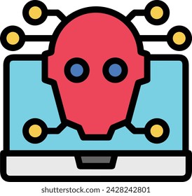 Artificial intelligence technology icon symbol vector image. Illustration of artificial intelligence futuristic information human learning software design image