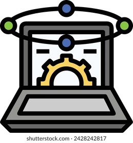 Artificial intelligence technology icon symbol vector image. Illustration of artificial intelligence futuristic information human learning software design image