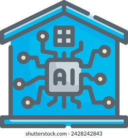 Artificial intelligence technology icon symbol vector image. Illustration of artificial intelligence futuristic information human learning software design image