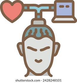 Imagen vectorial de icono de tecnología de inteligencia artificial. Ilustración de inteligencia artificial información futurista software de aprendizaje humano diseño de imagen