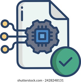 Artificial intelligence technology icon symbol vector image. Illustration of artificial intelligence futuristic information human learning software design image