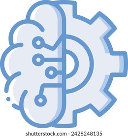 Artificial intelligence technology icon symbol vector image. Illustration of artificial intelligence futuristic information human learning software design image