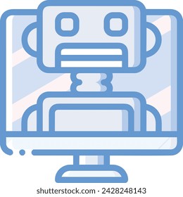 Artificial intelligence technology icon symbol vector image. Illustration of artificial intelligence futuristic information human learning software design image