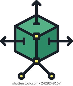 Artificial intelligence technology icon symbol vector image. Illustration of artificial intelligence futuristic information human learning software design image