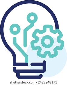 Artificial intelligence technology icon symbol vector image. Illustration of artificial intelligence futuristic information human learning software design image