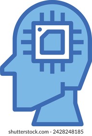 Imagen vectorial de icono de tecnología de inteligencia artificial. Ilustración de inteligencia artificial información futurista software de aprendizaje humano diseño de imagen