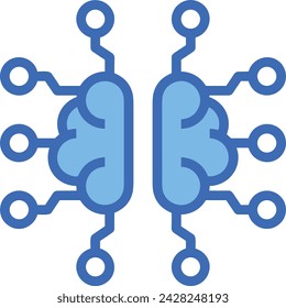 Artificial intelligence technology icon symbol vector image. Illustration of artificial intelligence futuristic information human learning software design image