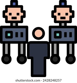 Artificial intelligence technology icon symbol vector image. Illustration of artificial intelligence futuristic information human learning software design image