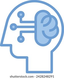 Artificial intelligence technology icon symbol vector image. Illustration of artificial intelligence futuristic information human learning software design image
