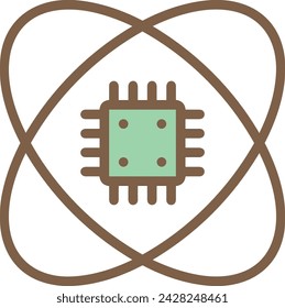 Artificial intelligence technology icon symbol vector image. Illustration of artificial intelligence futuristic information human learning software design image