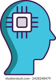 Artificial intelligence technology icon symbol vector image. Illustration of artificial intelligence futuristic information human learning software design image