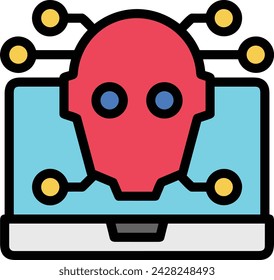 Artificial intelligence technology icon symbol vector image. Illustration of artificial intelligence futuristic information human learning software design image