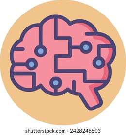 Artificial intelligence technology icon symbol vector image. Illustration of artificial intelligence futuristic information human learning software design image