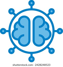 Artificial intelligence technology icon symbol vector image. Illustration of artificial intelligence futuristic information human learning software design image