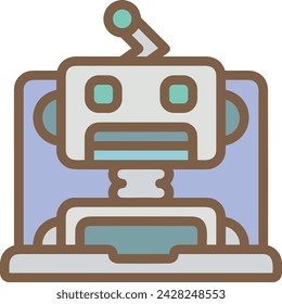 Artificial intelligence technology icon symbol vector image. Illustration of artificial intelligence futuristic information human learning software design image