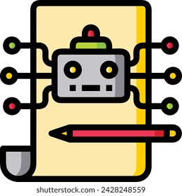Artificial intelligence technology icon symbol vector image. Illustration of artificial intelligence futuristic information human learning software design image