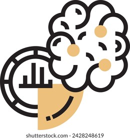 Artificial intelligence technology icon symbol vector image. Illustration of artificial intelligence futuristic information human learning software design image