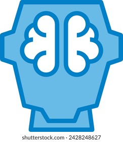 Artificial intelligence technology icon symbol vector image. Illustration of artificial intelligence futuristic information human learning software design image