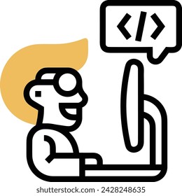 Artificial intelligence technology icon symbol vector image. Illustration of artificial intelligence futuristic information human learning software design image