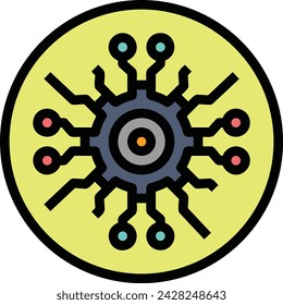 Imagen vectorial de icono de tecnología de inteligencia artificial. Ilustración de inteligencia artificial información futurista software de aprendizaje humano diseño de imagen